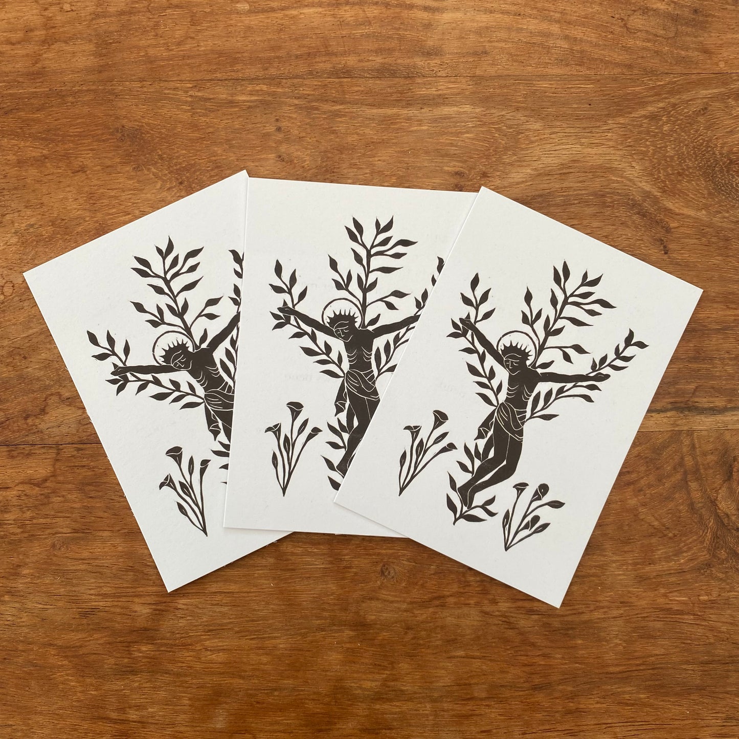 Sicut Lilium Lily Crucifix Prayer Card A7