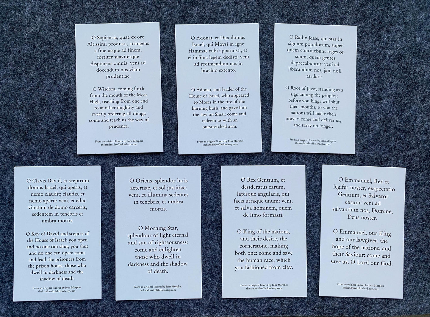 Advent Antiphon Prayer Card Sets