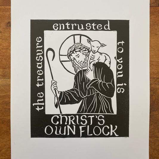 ‘The Good Shepherd’ A4 Linocut Print