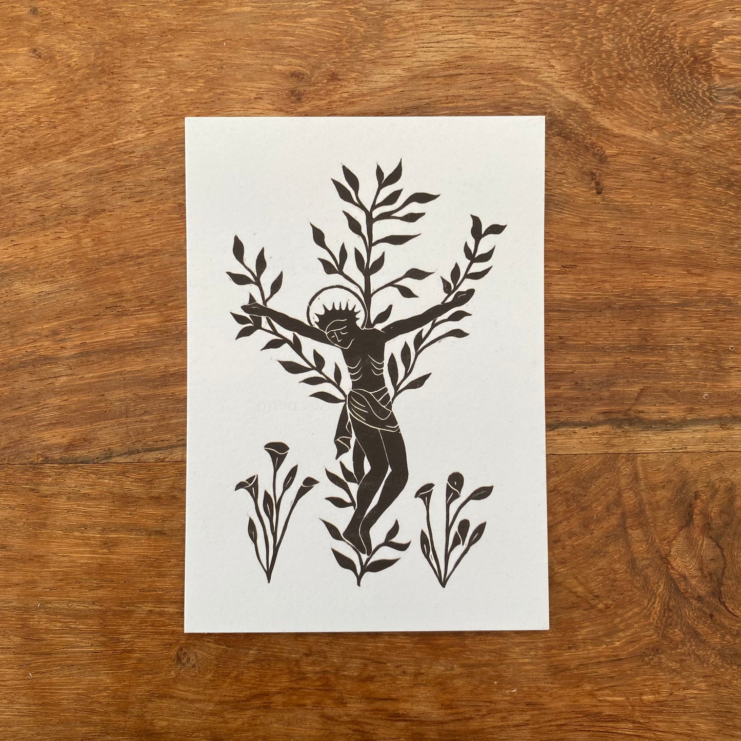 Sicut Lilium Lily Crucifix Prayer Card A7