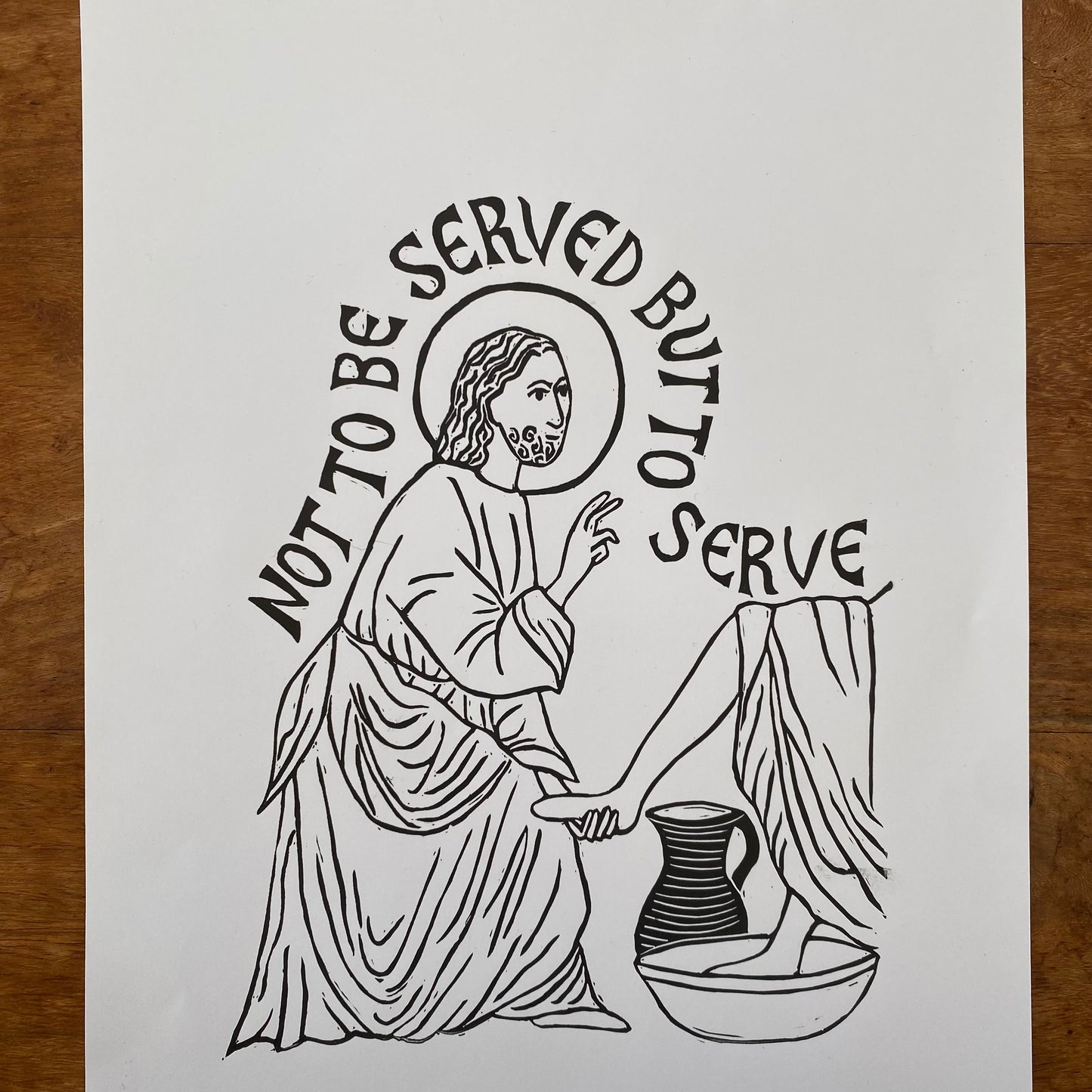 Ubi Caritas A4 Linocut Digital Download