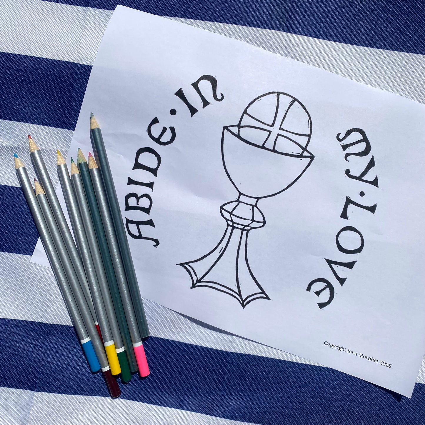 FREE Corpus Christi Colouring Sheet Printable - Abide A4 Linocut Download