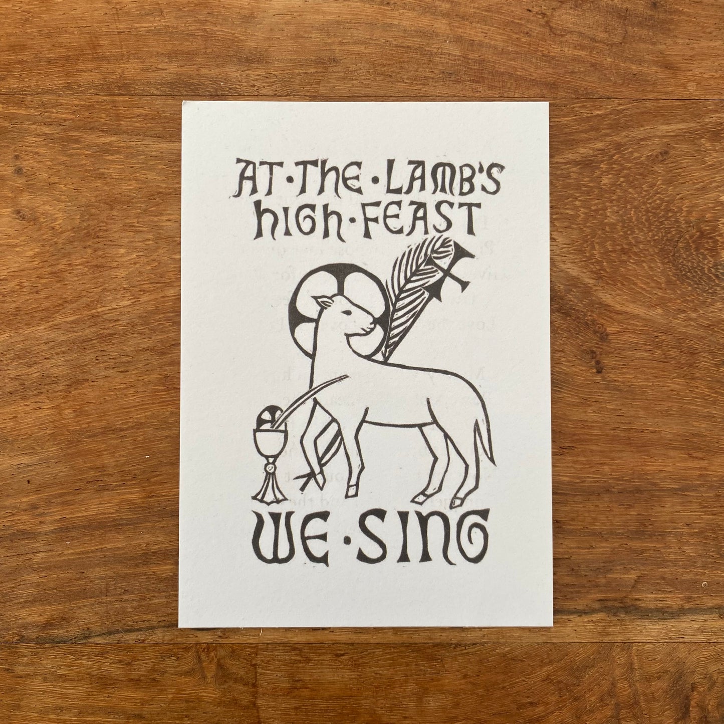 The Paschal Lamb Prayer Card A7