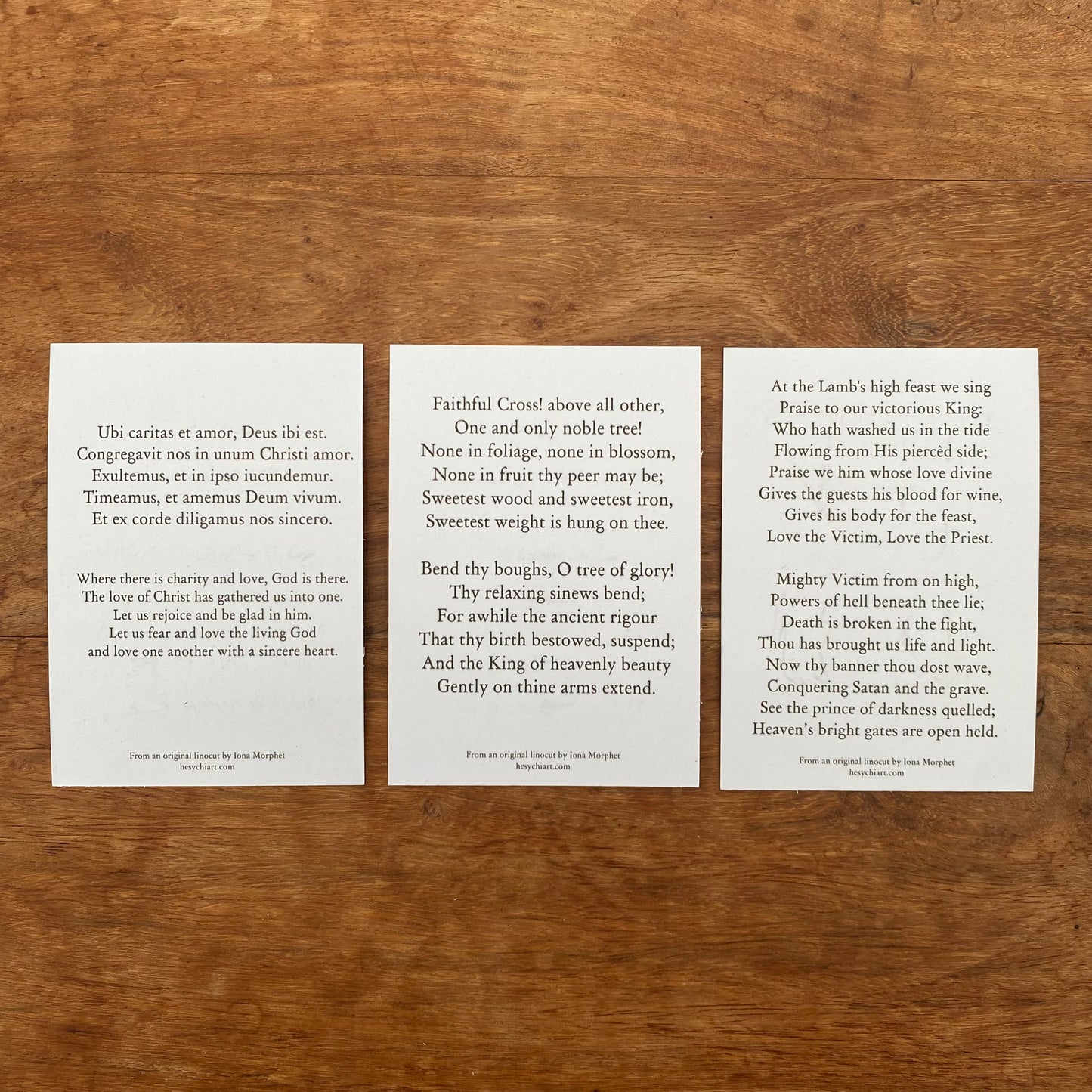 Triduum Prayer Cards A7 Set of Three