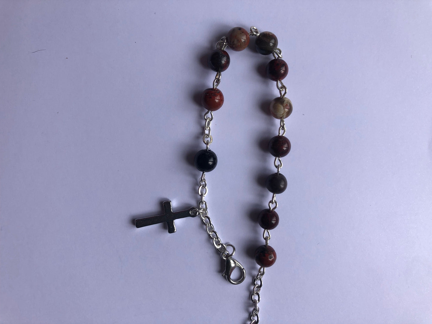 Red Poppy Jasper Rosary Bracelet