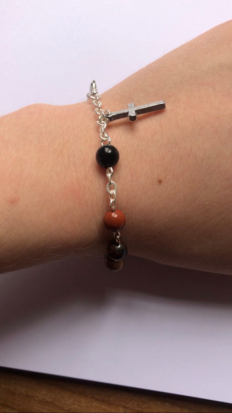 Red Poppy Jasper Rosary Bracelet